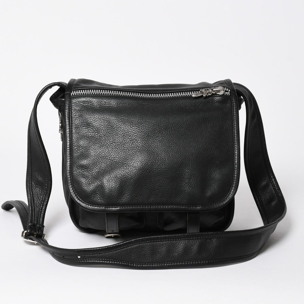 極美品 CHROME HEARTS クロムハーツ SOFT SHOULDER TINY タイニー ソフトショルダーバッグ ガンスリンガー ダガー ブラック 中古 4a007438