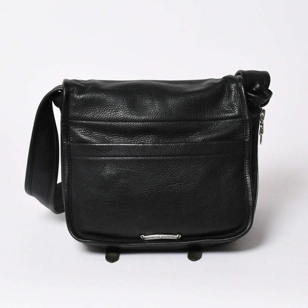 極美品 CHROME HEARTS クロムハーツ SOFT SHOULDER TINY タイニー ソフトショルダーバッグ ガンスリンガー ダガー ブラック 中古 4a007438