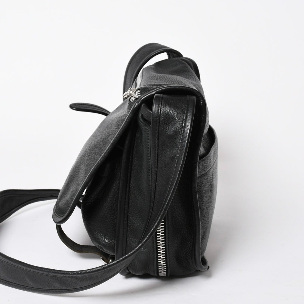 極美品 CHROME HEARTS クロムハーツ SOFT SHOULDER TINY タイニー ソフトショルダーバッグ ガンスリンガー ダガー ブラック 中古 4a007438