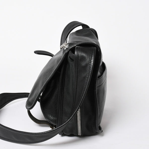 極美品 CHROME HEARTS クロムハーツ SOFT SHOULDER TINY タイニー ソフトショルダーバッグ ガンスリンガー ダガー ブラック 中古 4a007438