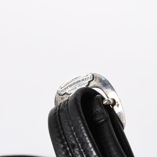 極美品 CHROME HEARTS クロムハーツ SOFT SHOULDER TINY タイニー ソフトショルダーバッグ ガンスリンガー ダガー ブラック 中古 4a007438