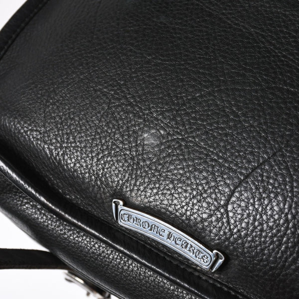 極美品 CHROME HEARTS クロムハーツ SOFT SHOULDER TINY タイニー ソフトショルダーバッグ ガンスリンガー ダガー ブラック 中古 4a007438