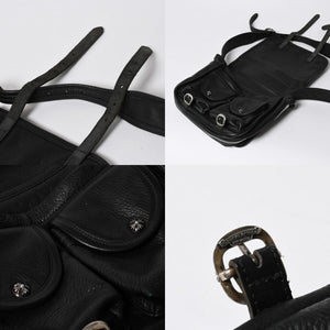 極美品 CHROME HEARTS クロムハーツ SOFT SHOULDER TINY タイニー ソフトショルダーバッグ ガンスリンガー ダガー ブラック 中古 4a007438