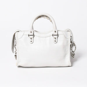 BALENCIAGA バレンシアガ Classic Nano City クラシック ナノ シティ 2WAYバッグ 505555 レザー ホワイト 美品 中古 4a007528
