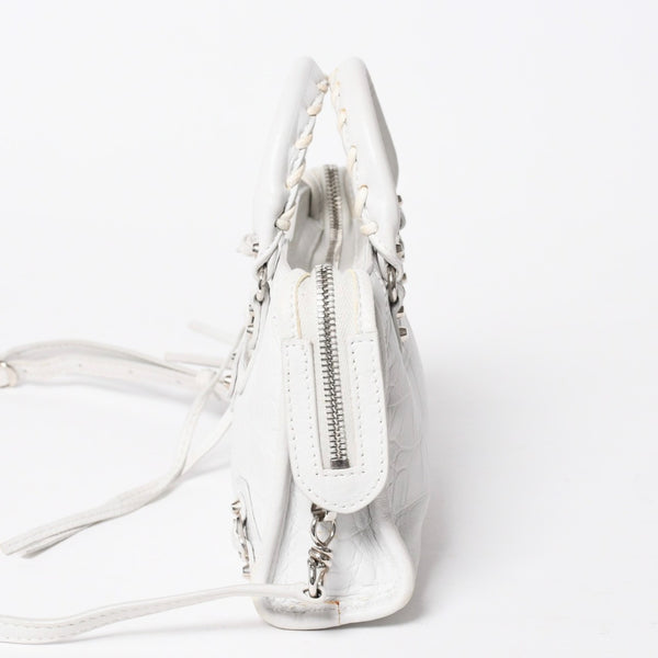 BALENCIAGA バレンシアガ Classic Nano City クラシック ナノ シティ 2WAYバッグ 505555 レザー ホワイト 美品 中古 4a007528