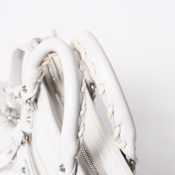 BALENCIAGA バレンシアガ Classic Nano City クラシック ナノ シティ 2WAYバッグ 505555 レザー ホワイト 美品 中古 4a007528