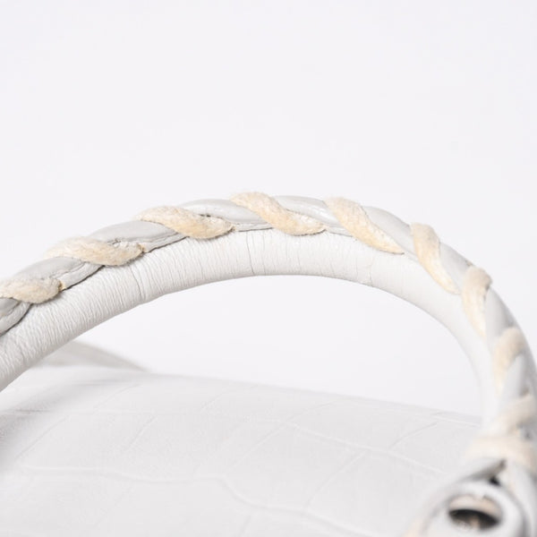 BALENCIAGA バレンシアガ Classic Nano City クラシック ナノ シティ 2WAYバッグ 505555 レザー ホワイト 美品 中古 4a007528