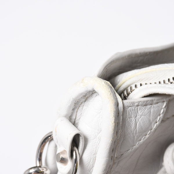 BALENCIAGA バレンシアガ Classic Nano City クラシック ナノ シティ 2WAYバッグ 505555 レザー ホワイト 美品 中古 4a007528