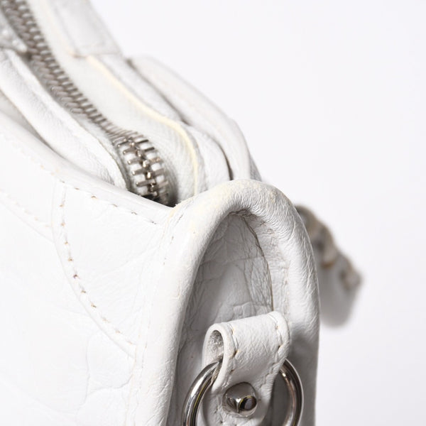 BALENCIAGA バレンシアガ Classic Nano City クラシック ナノ シティ 2WAYバッグ 505555 レザー ホワイト 美品 中古 4a007528