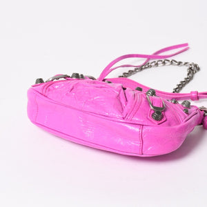 極美品 BALENCIAGA バレンシアガ Le Cagole ル・カゴール Mini Chain ミニ チェーン ショルダーバッグ ピンク 695814 中古 4a007218