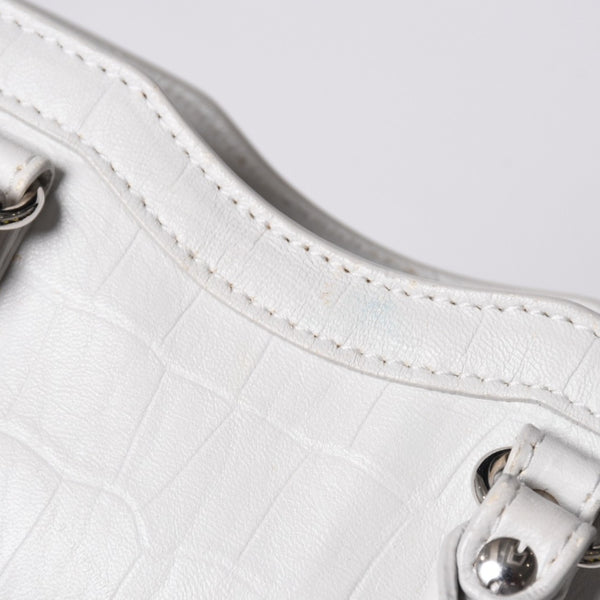 BALENCIAGA バレンシアガ Classic Nano City クラシック ナノ シティ 2WAYバッグ 505555 レザー ホワイト 美品 中古 4a007528
