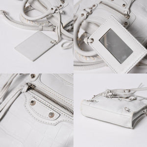 BALENCIAGA バレンシアガ Classic Nano City クラシック ナノ シティ 2WAYバッグ 505555 レザー ホワイト 美品 中古 4a007528