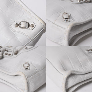 BALENCIAGA バレンシアガ Classic Nano City クラシック ナノ シティ 2WAYバッグ 505555 レザー ホワイト 美品 中古 4a007528