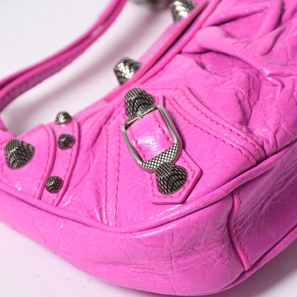 極美品 BALENCIAGA バレンシアガ Le Cagole ル・カゴール Mini Chain ミニ チェーン ショルダーバッグ ピンク 695814 中古 4a007218