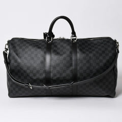 極美品 ルイヴィトン LOUIS VUITTON キーポル バンドリエール 55 ボストンバッグ ダミエ グラフィット ブラック N41413 中古 4a007221