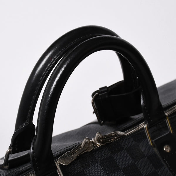極美品 ルイヴィトン LOUIS VUITTON キーポル バンドリエール 55 ボストンバッグ ダミエ グラフィット ブラック N41413 中古 4a007221