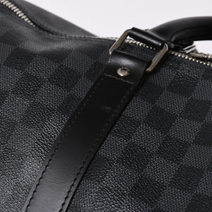 極美品 ルイヴィトン LOUIS VUITTON キーポル バンドリエール 55 ボストンバッグ ダミエ グラフィット ブラック N41413 中古 4a007221