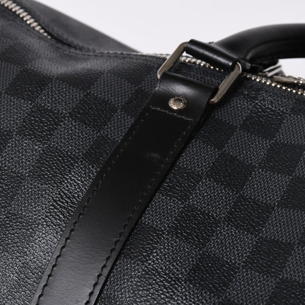 極美品 ルイヴィトン LOUIS VUITTON キーポル バンドリエール 55 ボストンバッグ ダミエ グラフィット ブラック N41413 中古 4a007221