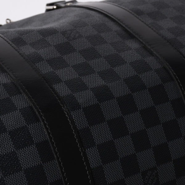 極美品 ルイヴィトン LOUIS VUITTON キーポル バンドリエール 55 ボストンバッグ ダミエ グラフィット ブラック N41413 中古 4a007221