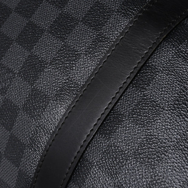 極美品 ルイヴィトン LOUIS VUITTON キーポル バンドリエール 55 ボストンバッグ ダミエ グラフィット ブラック N41413 中古 4a007221