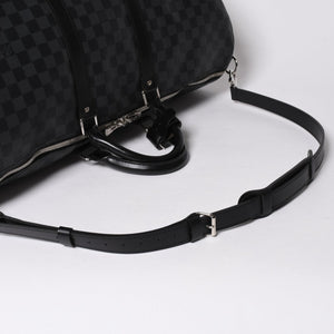 極美品 ルイヴィトン LOUIS VUITTON キーポル バンドリエール 55 ボストンバッグ ダミエ グラフィット ブラック N41413 中古 4a007221