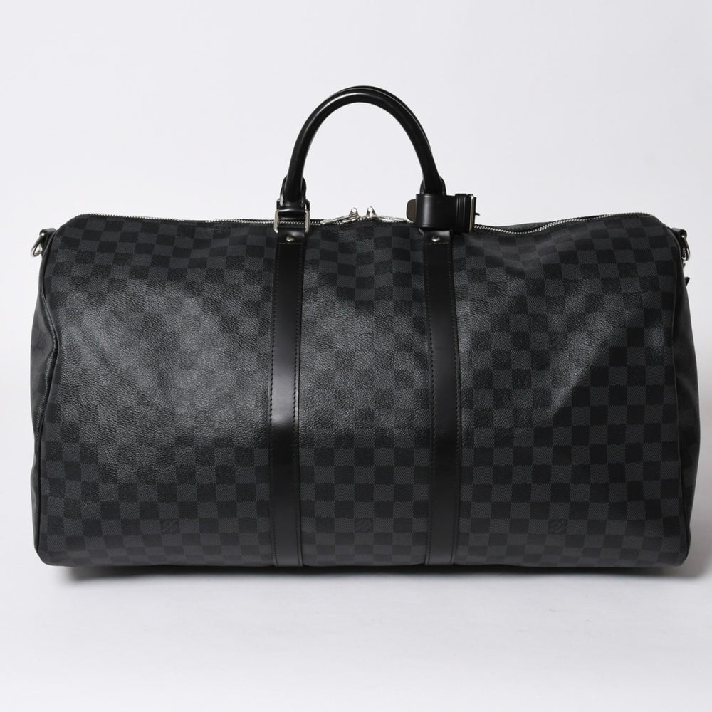 極美品 ルイヴィトン LOUIS VUITTON キーポル バンドリエール 55 ボストンバッグ ダミエ グラフィット ブラック N41413 中古 4a007221