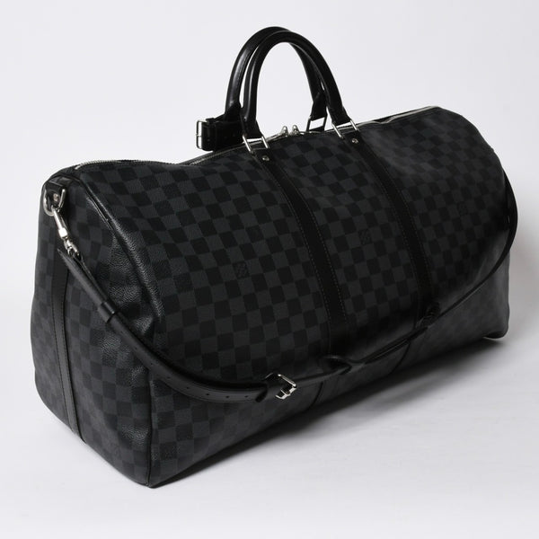 極美品 ルイヴィトン LOUIS VUITTON キーポル バンドリエール 55 ボストンバッグ ダミエ グラフィット ブラック N41413 中古 4a007221