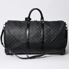 極美品 ルイヴィトン LOUIS VUITTON キーポル バンドリエール 55 ボストンバッグ ダミエ グラフィット ブラック N41413 中古 4a007223