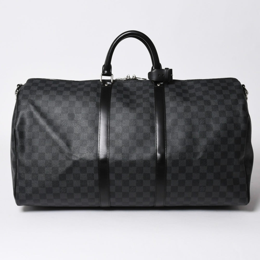 極美品 ルイヴィトン LOUIS VUITTON キーポル バンドリエール 55 ボストンバッグ ダミエ グラフィット ブラック N41413 中古 4a007223