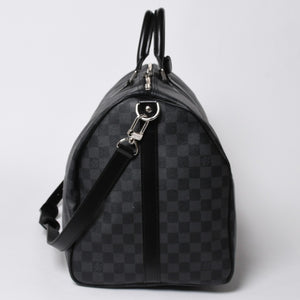 極美品 ルイヴィトン LOUIS VUITTON キーポル バンドリエール 55 ボストンバッグ ダミエ グラフィット ブラック N41413 中古 4a007223