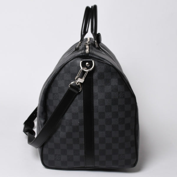 極美品 ルイヴィトン LOUIS VUITTON キーポル バンドリエール 55 ボストンバッグ ダミエ グラフィット ブラック N41413 中古 4a007223