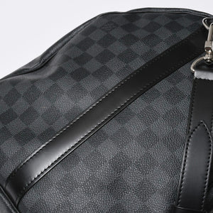 極美品 ルイヴィトン LOUIS VUITTON キーポル バンドリエール 55 ボストンバッグ ダミエ グラフィット ブラック N41413 中古 4a007223