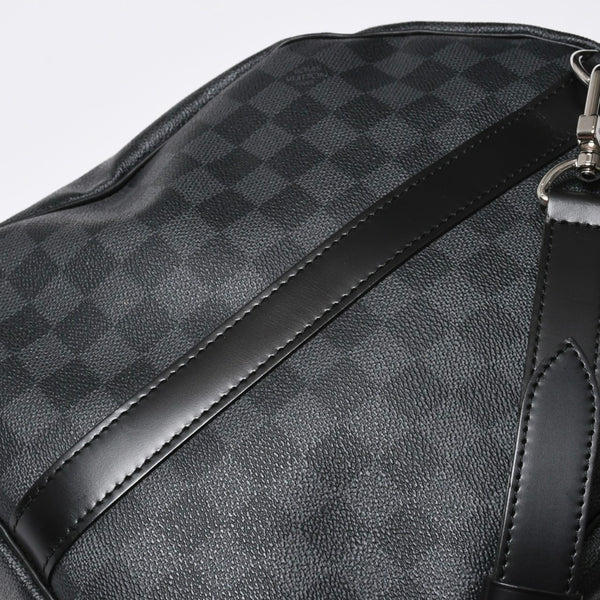 極美品 ルイヴィトン LOUIS VUITTON キーポル バンドリエール 55 ボストンバッグ ダミエ グラフィット ブラック N41413 中古 4a007223