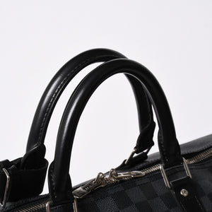 極美品 ルイヴィトン LOUIS VUITTON キーポル バンドリエール 55 ボストンバッグ ダミエ グラフィット ブラック N41413 中古 4a007223