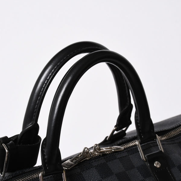 極美品 ルイヴィトン LOUIS VUITTON キーポル バンドリエール 55 ボストンバッグ ダミエ グラフィット ブラック N41413 中古 4a007223