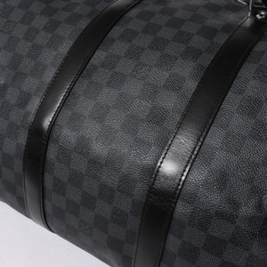 極美品 ルイヴィトン LOUIS VUITTON キーポル バンドリエール 55 ボストンバッグ ダミエ グラフィット ブラック N41413 中古 4a007223