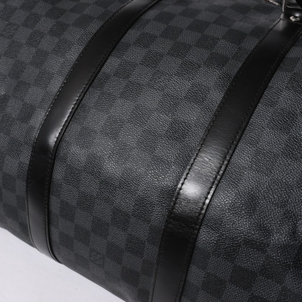 極美品 ルイヴィトン LOUIS VUITTON キーポル バンドリエール 55 ボストンバッグ ダミエ グラフィット ブラック N41413 中古 4a007223