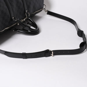 極美品 ルイヴィトン LOUIS VUITTON キーポル バンドリエール 55 ボストンバッグ ダミエ グラフィット ブラック N41413 中古 4a007223