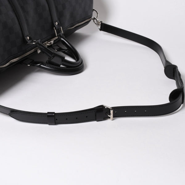 極美品 ルイヴィトン LOUIS VUITTON キーポル バンドリエール 55 ボストンバッグ ダミエ グラフィット ブラック N41413 中古 4a007223