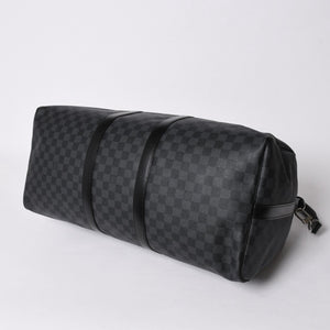 極美品 ルイヴィトン LOUIS VUITTON キーポル バンドリエール 55 ボストンバッグ ダミエ グラフィット ブラック N41413 中古 4a007223