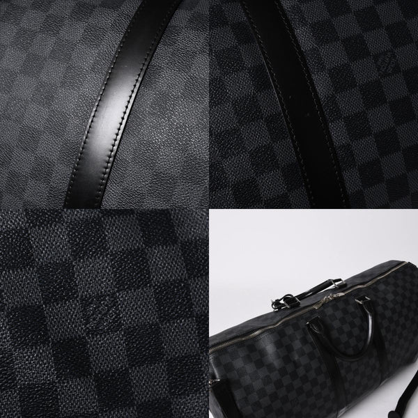 極美品 ルイヴィトン LOUIS VUITTON キーポル バンドリエール 55 ボストンバッグ ダミエ グラフィット ブラック N41413 中古 4a007223