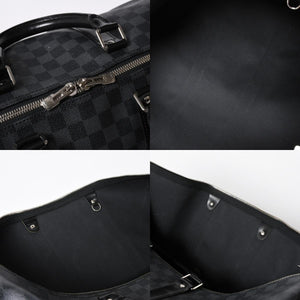 極美品 ルイヴィトン LOUIS VUITTON キーポル バンドリエール 55 ボストンバッグ ダミエ グラフィット ブラック N41413 中古 4a007223