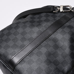 極美品 ルイヴィトン LOUIS VUITTON キーポル バンドリエール 55 ボストンバッグ ダミエ グラフィット ブラック N41413 中古 4a007221