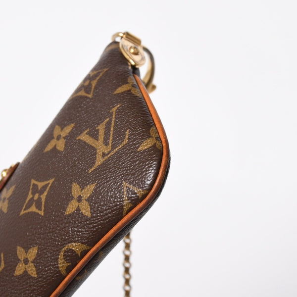 LOUIS VUITTON ルイヴィトン ポシェット ミラMM チェーンワンショルダーバッグ M60094 モノグラム ブラウン 美品 中古 4a007222