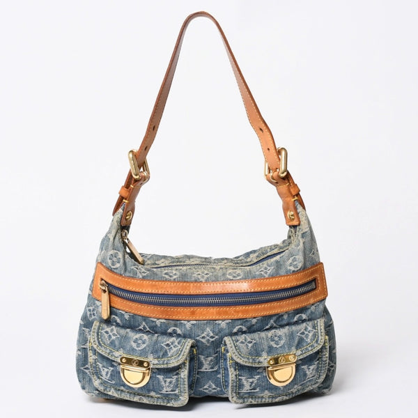 LOUIS VUITTON ルイヴィトン モノグラムデニム バギーPM ショルダーバッグ ワンショルダー M95049 インディゴブルー 美品 中古 4a007017