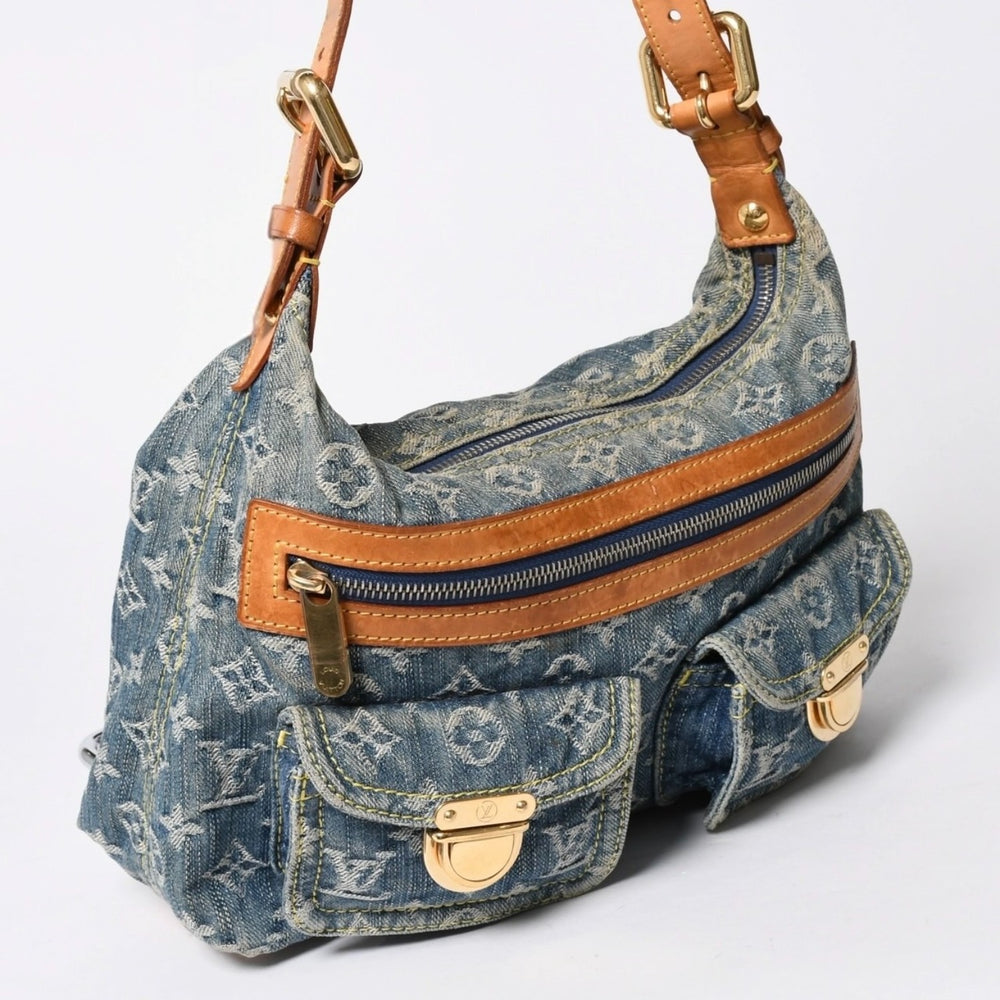 LOUIS VUITTON ルイヴィトン モノグラムデニム バギーPM ショルダーバッグ ワンショルダー M95049 インディゴブルー 美品 中古 4a007017