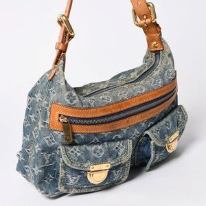 LOUIS VUITTON ルイヴィトン モノグラムデニム バギーPM ショルダーバッグ ワンショルダー M95049 インディゴブルー 美品 中古 4a007017