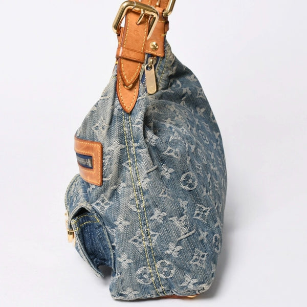 LOUIS VUITTON ルイヴィトン モノグラムデニム バギーPM ショルダーバッグ ワンショルダー M95049 インディゴブルー 美品 中古 4a007017