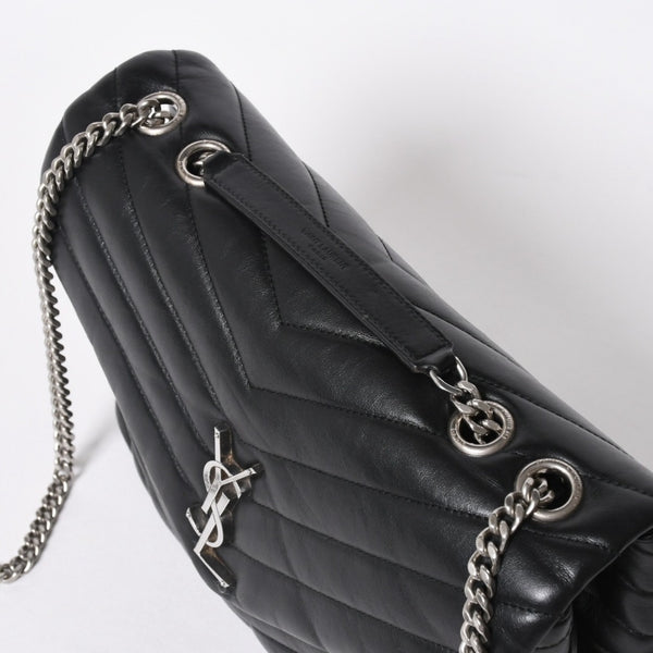 YVES SAINT LAURENT イヴサンローラン ルル チェーンバック ショルダーバッグ ミディアム カーフスキン GUE574946 ブラック 美品 中古 4a007364