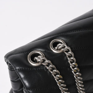 YVES SAINT LAURENT イヴサンローラン ルル チェーンバック ショルダーバッグ ミディアム カーフスキン GUE574946 ブラック 美品 中古 4a007364